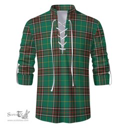 ScotsTee Shop Scottish Newfoundland And Labrador Province Canada Clan Tartan Mens Scottish Jacobite Ghillie Casual Shirt