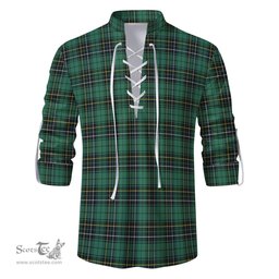 ScotsTee Shop Scottish MacAlpin Ancient Clan Tartan Mens Scottish Jacobite Ghillie Casual Shirt