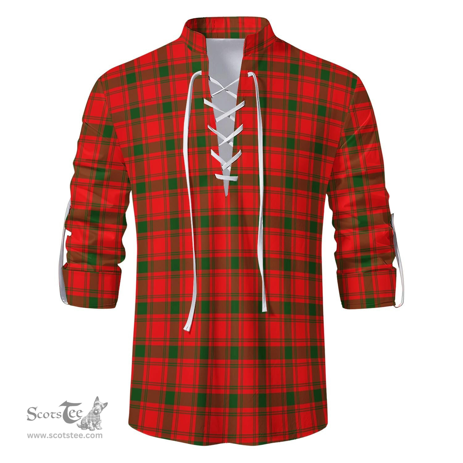 ScotsTee Shop Scottish MacQuarrie Modern Clan Tartan Mens Scottish Jacobite Ghillie Casual Shirt