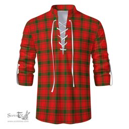 ScotsTee Shop Scottish MacQuarrie Modern Clan Tartan Mens Scottish Jacobite Ghillie Casual Shirt