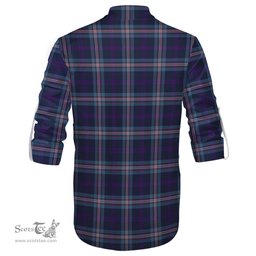 ScotsTee Shop Scottish Nevoy Clan Crest Tartan Mens Scottish Jacobite Ghillie Casual Shirt