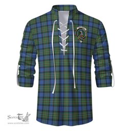 ScotsTee Shop Scottish MacLaren Ancient Clan Crest Tartan Mens Scottish Jacobite Ghillie Casual Shirt