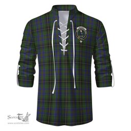 ScotsTee Shop Scottish MacInnes Clan Crest Tartan Mens Scottish Jacobite Ghillie Casual Shirt