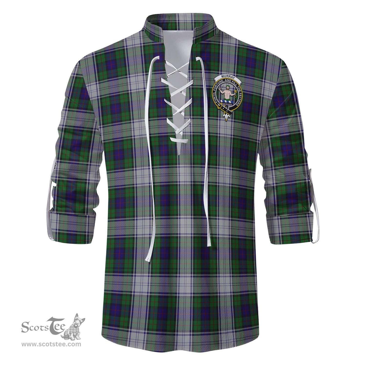 ScotsTee Shop Scottish Murray of Atholl Dress Clan Crest Tartan Mens Scottish Jacobite Ghillie Casual Shirt