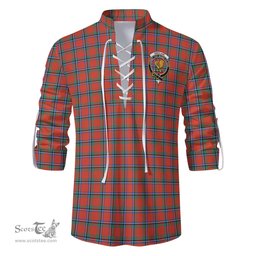 ScotsTee Shop Scottish Sinclair Ancient Clan Crest Tartan Mens Scottish Jacobite Ghillie Casual Shirt