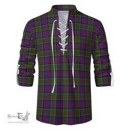 ScotsTee Shop Scottish MacDonald of Clan Ranald Modern Clan Tartan Mens Scottish Jacobite Ghillie Casual Shirt