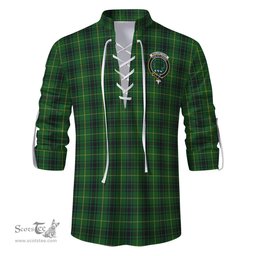 ScotsTee Shop Scottish MacArthur Clan Crest Tartan Mens Scottish Jacobite Ghillie Casual Shirt