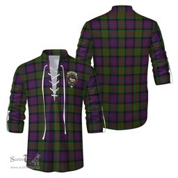 ScotsTee Shop Scottish MacDonald Clan Crest Tartan Mens Scottish Jacobite Ghillie Casual Shirt