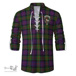 ScotsTee Shop Scottish MacDonald Clan Crest Tartan Mens Scottish Jacobite Ghillie Casual Shirt