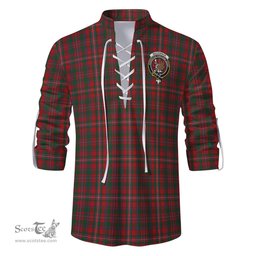 ScotsTee Shop Scottish MacKinnon Clan Crest Tartan Mens Scottish Jacobite Ghillie Casual Shirt