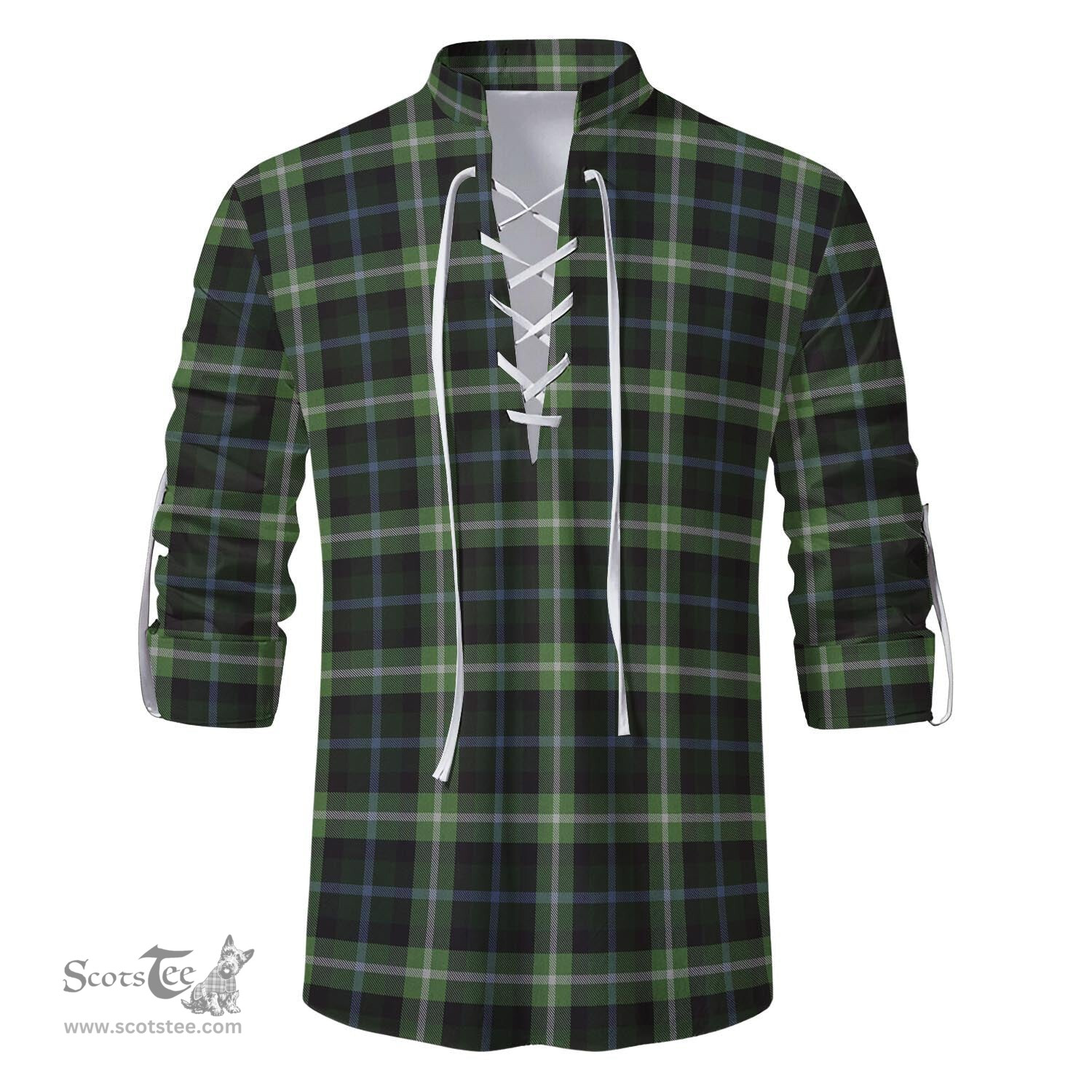 ScotsTee Shop Scottish Rodger Clan Tartan Mens Scottish Jacobite Ghillie Casual Shirt