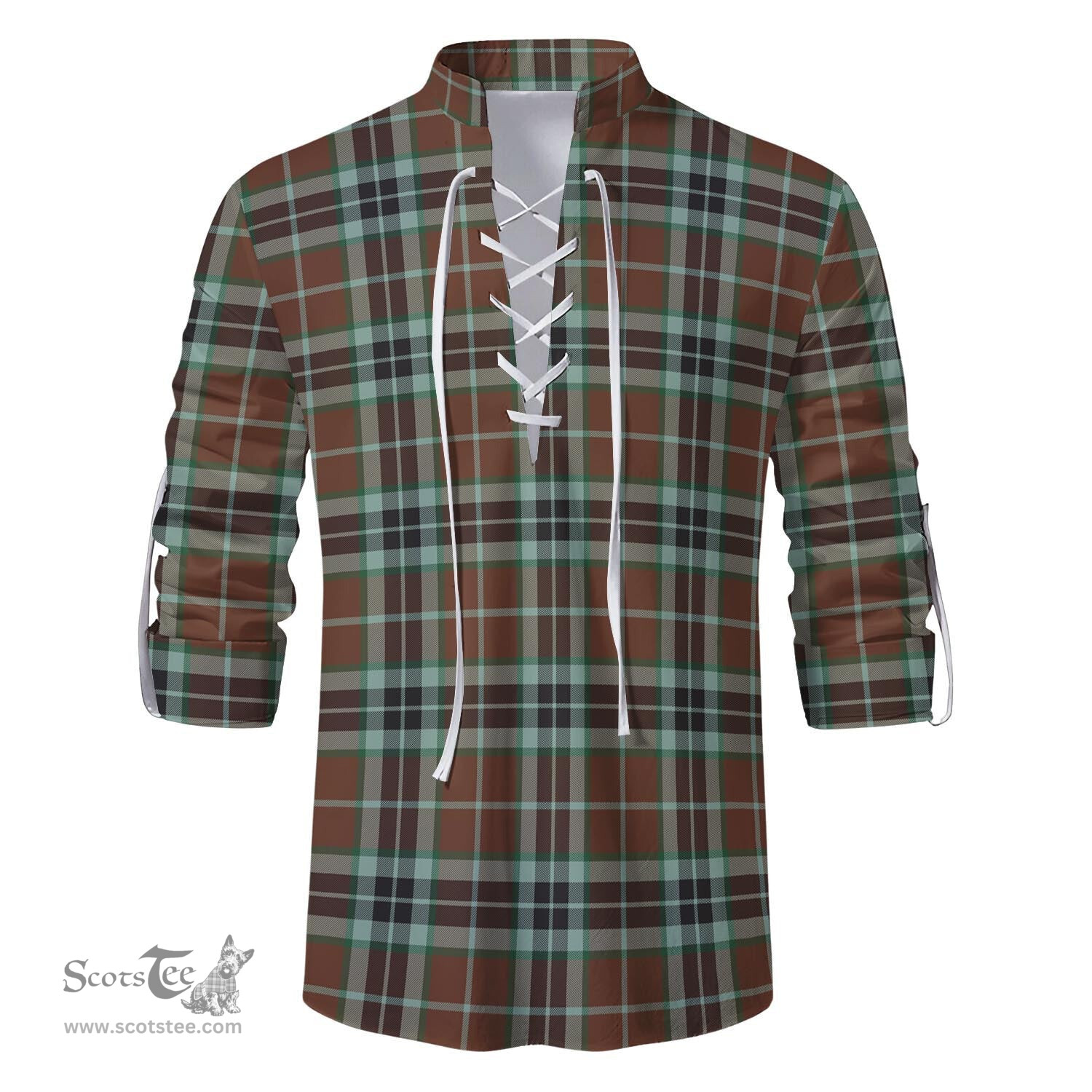 ScotsTee Shop Scottish Thomson Hunting Modern Clan Tartan Mens Scottish Jacobite Ghillie Casual Shirt