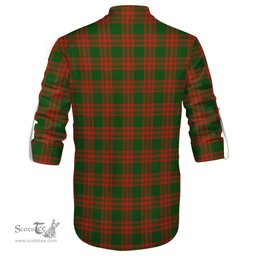 ScotsTee Shop Scottish Menzies Green Modern Clan Tartan Mens Scottish Jacobite Ghillie Casual Shirt