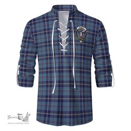 ScotsTee Shop Scottish MacRaes of America Clan Crest Tartan Mens Scottish Jacobite Ghillie Casual Shirt