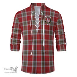 ScotsTee Shop Scottish MacLean of Duart Dress Red Clan Crest Tartan Mens Scottish Jacobite Ghillie Casual Shirt