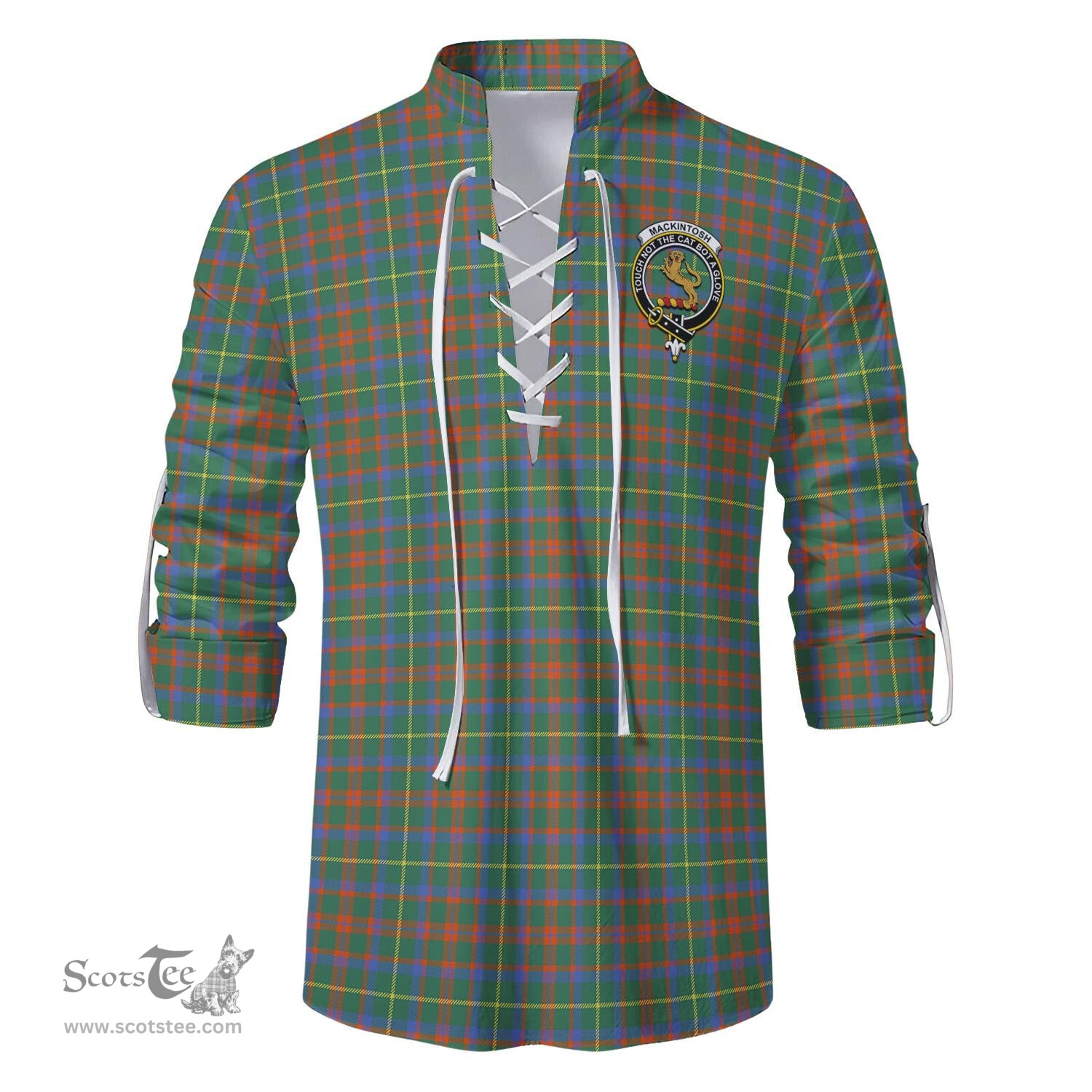 ScotsTee Shop Scottish MacKintosh Hunting Ancient Clan Crest Tartan Mens Scottish Jacobite Ghillie Casual Shirt
