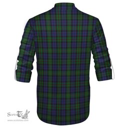 ScotsTee Shop Scottish MacEwen Clan Tartan Mens Scottish Jacobite Ghillie Casual Shirt