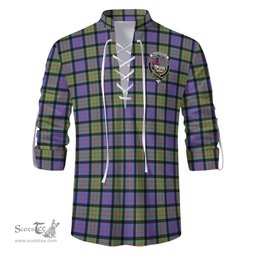 ScotsTee Shop Scottish MacDonald Ancient Clan Crest Tartan Mens Scottish Jacobite Ghillie Casual Shirt