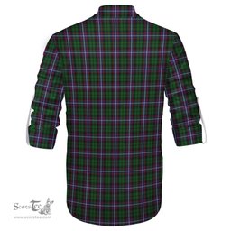 ScotsTee Shop Scottish Russell Clan Crest Tartan Mens Scottish Jacobite Ghillie Casual Shirt