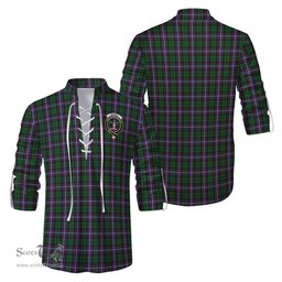 ScotsTee Shop Scottish Russell Clan Crest Tartan Mens Scottish Jacobite Ghillie Casual Shirt