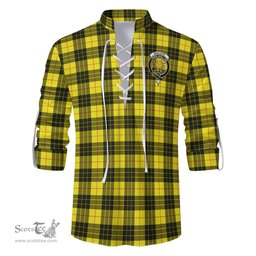 ScotsTee Shop Scottish MacLeod of Lewis Modern Clan Crest Tartan Mens Scottish Jacobite Ghillie Casual Shirt
