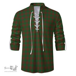 ScotsTee Shop Scottish Menzies Clan Tartan Mens Scottish Jacobite Ghillie Casual Shirt