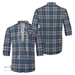 ScotsTee Shop Scottish Napier Modern Clan Crest Tartan Mens Scottish Jacobite Ghillie Casual Shirt