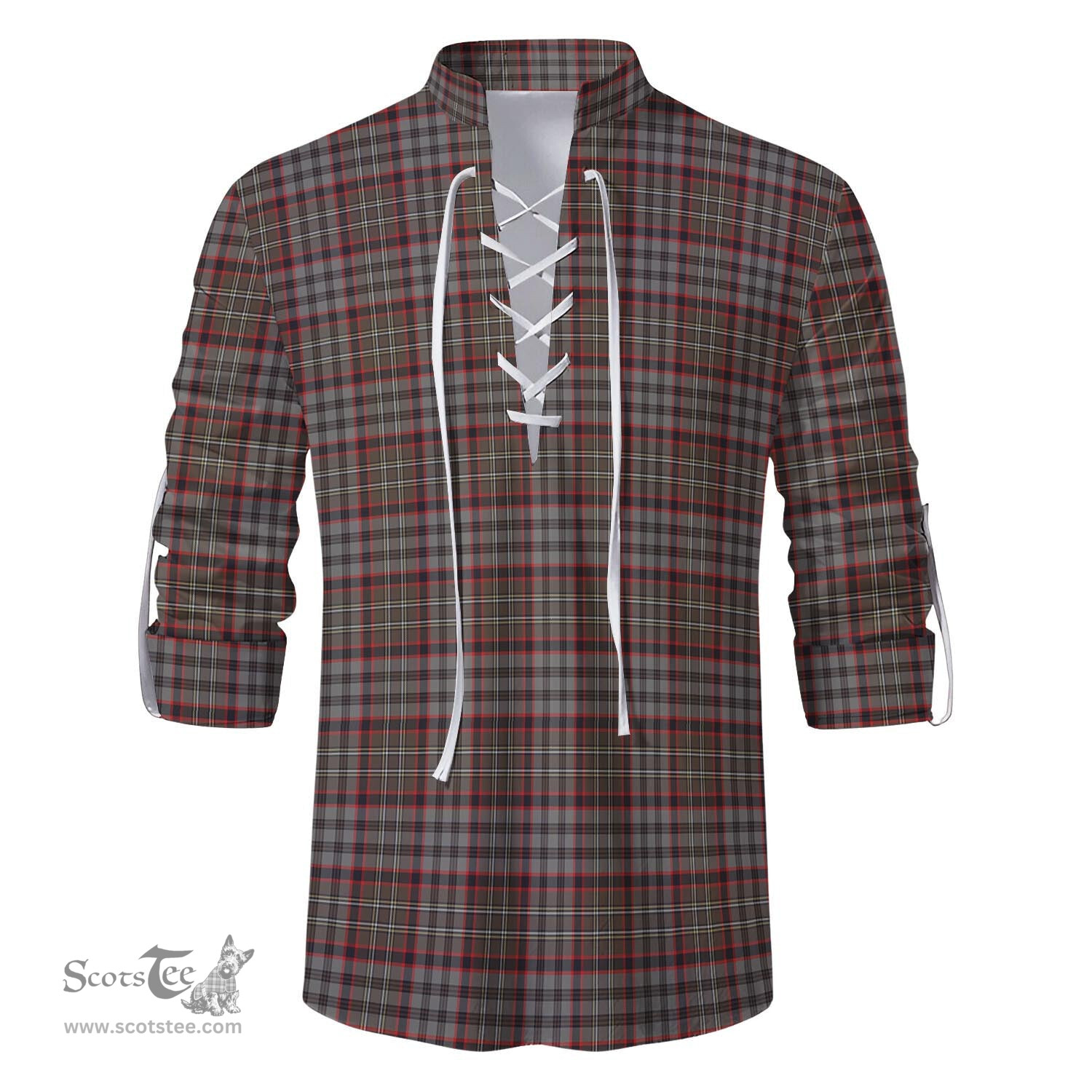 ScotsTee Shop Scottish Nicolson Hunting Weathered Clan Tartan Mens Scottish Jacobite Ghillie Casual Shirt