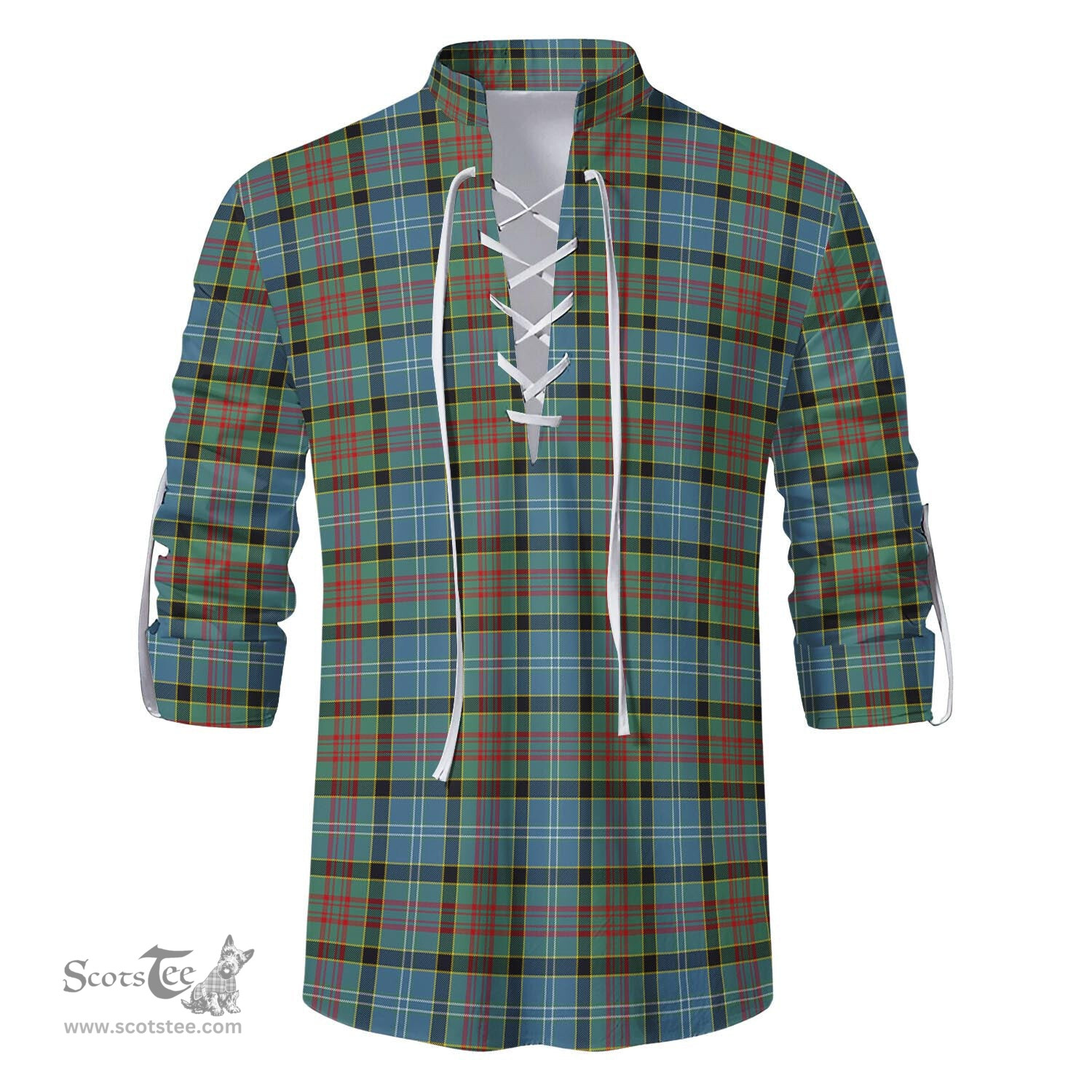 ScotsTee Shop Scottish Paisley Clan Tartan Mens Scottish Jacobite Ghillie Casual Shirt