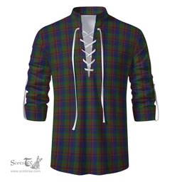 ScotsTee Shop Scottish Mann Clan Tartan Mens Scottish Jacobite Ghillie Casual Shirt