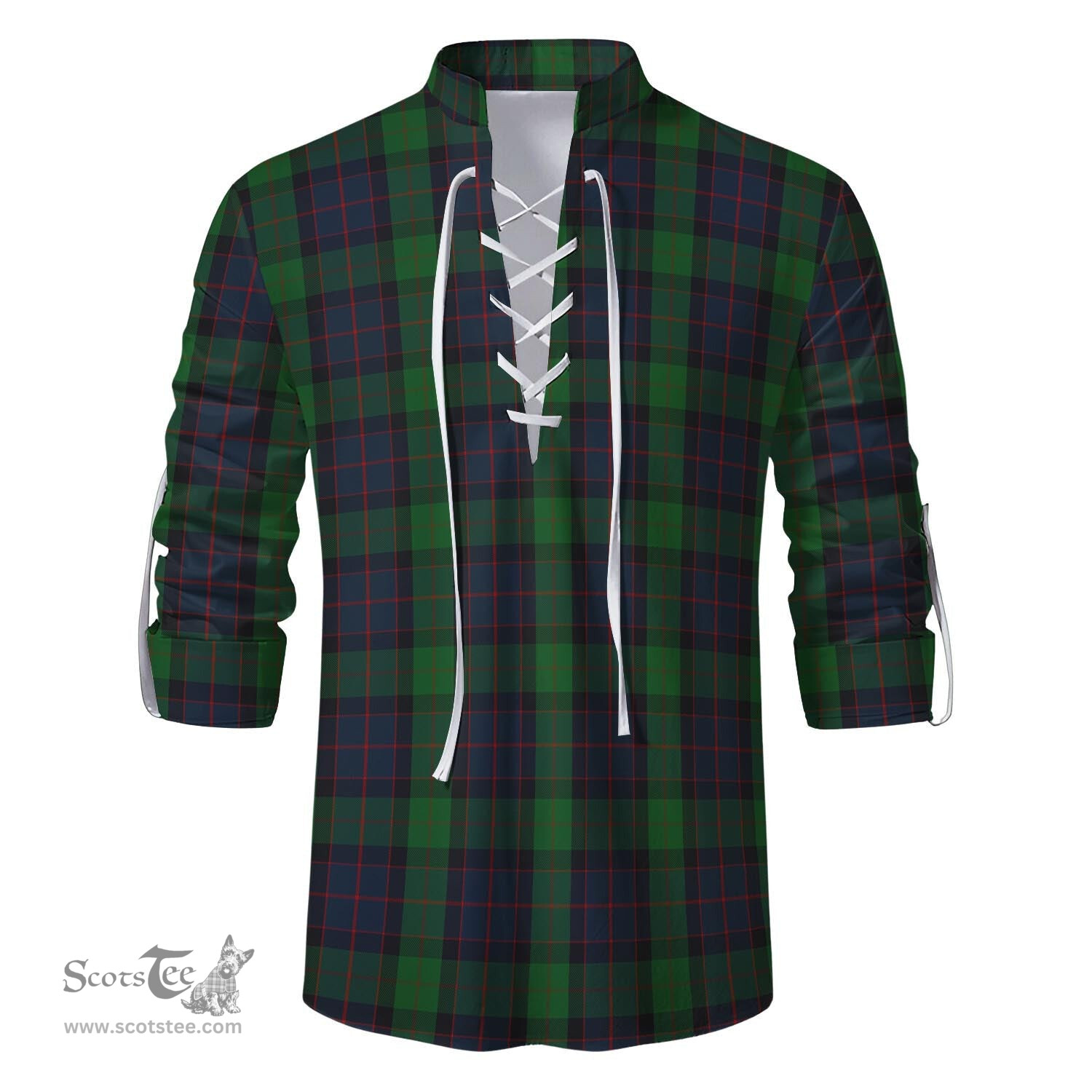 ScotsTee Shop Scottish MacWilliam Clan Tartan Mens Scottish Jacobite Ghillie Casual Shirt