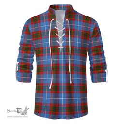 ScotsTee Shop Scottish Preston Clan Tartan Mens Scottish Jacobite Ghillie Casual Shirt