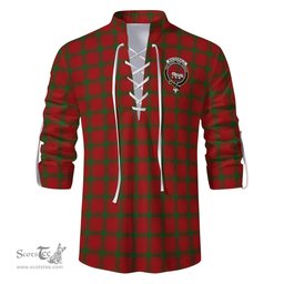 ScotsTee Shop Scottish MacDonald of Sleat Clan Crest Tartan Mens Scottish Jacobite Ghillie Casual Shirt
