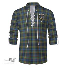 ScotsTee Shop Scottish MacLellan Ancient Clan Crest Tartan Mens Scottish Jacobite Ghillie Casual Shirt