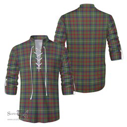 ScotsTee Shop Scottish Shaw Green Modern Clan Tartan Mens Scottish Jacobite Ghillie Casual Shirt