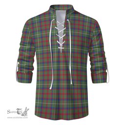 ScotsTee Shop Scottish Shaw Green Modern Clan Tartan Mens Scottish Jacobite Ghillie Casual Shirt