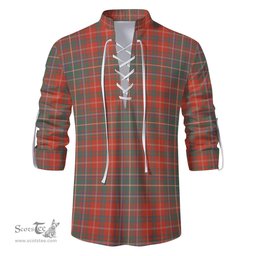 ScotsTee Shop Scottish MacDougall Ancient Clan Tartan Mens Scottish Jacobite Ghillie Casual Shirt