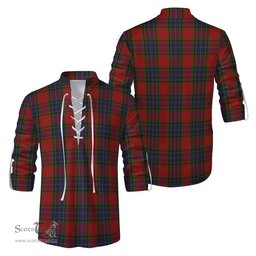ScotsTee Shop Scottish Manson Clan Tartan Mens Scottish Jacobite Ghillie Casual Shirt