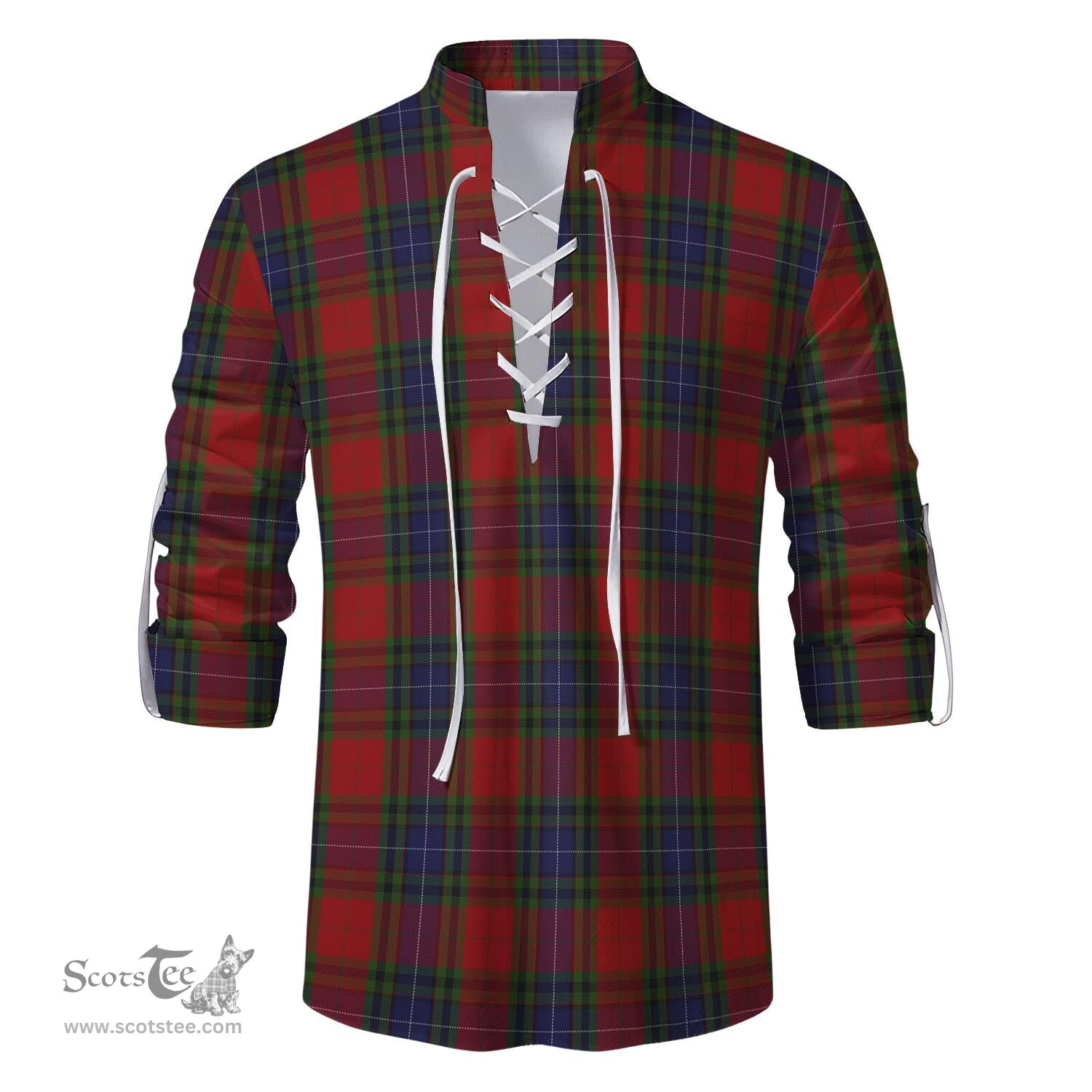 ScotsTee Shop Scottish Manson Clan Tartan Mens Scottish Jacobite Ghillie Casual Shirt