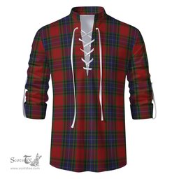ScotsTee Shop Scottish Manson Clan Tartan Mens Scottish Jacobite Ghillie Casual Shirt