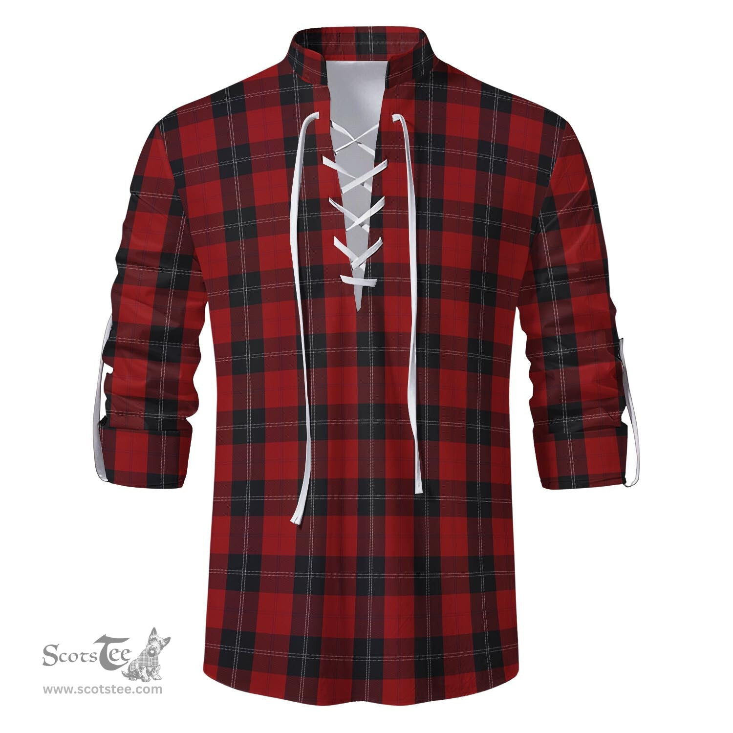 ScotsTee Shop Scottish Ramsay Clan Tartan Mens Scottish Jacobite Ghillie Casual Shirt