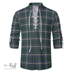 ScotsTee Shop Scottish MacDowall Clan Tartan Mens Scottish Jacobite Ghillie Casual Shirt