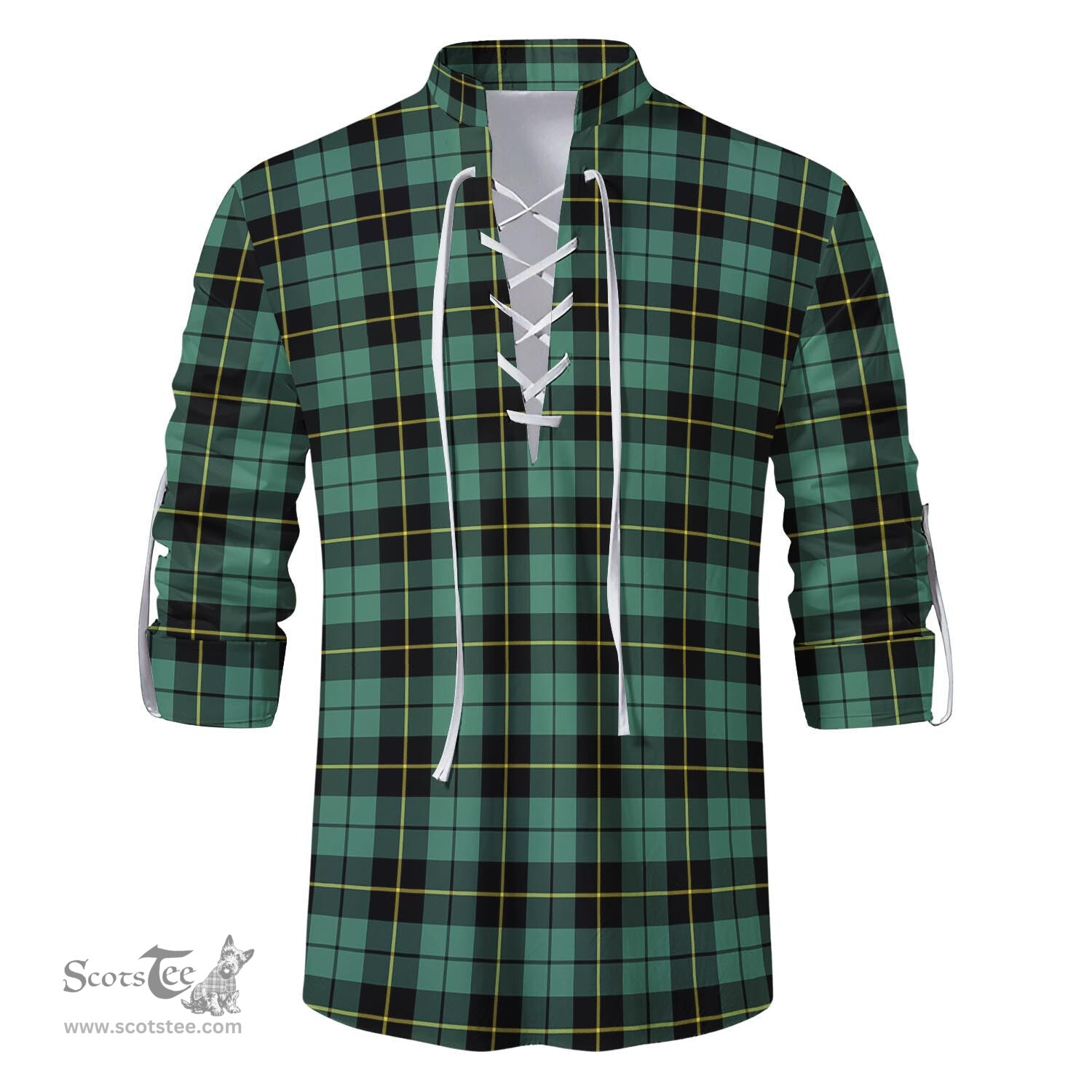 ScotsTee Shop Scottish Wallace Hunting Ancient Clan Tartan Mens Scottish Jacobite Ghillie Casual Shirt