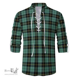ScotsTee Shop Scottish Wallace Hunting Ancient Clan Tartan Mens Scottish Jacobite Ghillie Casual Shirt