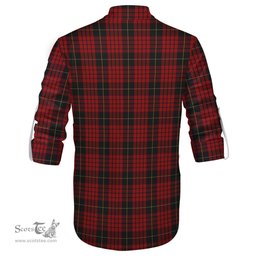 ScotsTee Shop Scottish MacQueen Clan Crest Tartan Mens Scottish Jacobite Ghillie Casual Shirt