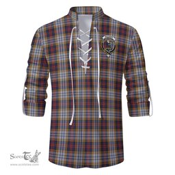 ScotsTee Shop Scottish MacInnes Ancient Hunting Clan Crest Tartan Mens Scottish Jacobite Ghillie Casual Shirt