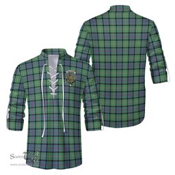 ScotsTee Shop Scottish MacThomas Ancient Clan Crest Tartan Mens Scottish Jacobite Ghillie Casual Shirt