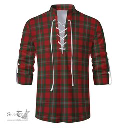 ScotsTee Shop Scottish MacGregor Clan Tartan Mens Scottish Jacobite Ghillie Casual Shirt