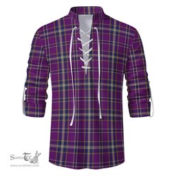 ScotsTee Shop Scottish O'Riagain Clan Tartan Mens Scottish Jacobite Ghillie Casual Shirt