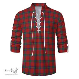 ScotsTee Shop Scottish Wood Dress Clan Tartan Mens Scottish Jacobite Ghillie Casual Shirt